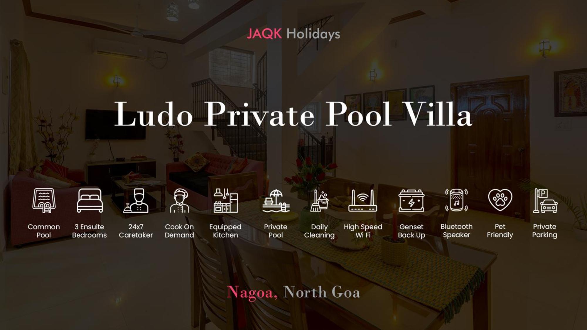 Ludo Private Pool Villa, Wifi-Caretaker-Parking, North Goa Baga Exteriör bild